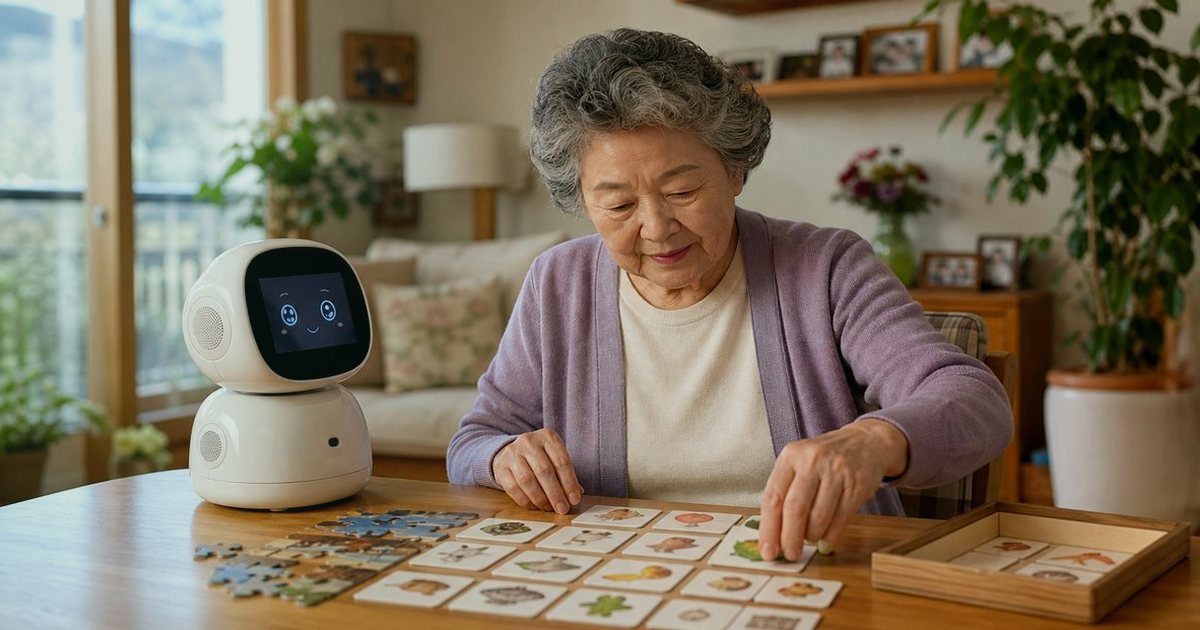 두뇌 활동 콘텐츠, 돌봄로봇으로 매일 즐기는 법 관련 실사형 돌봄로봇 이미지