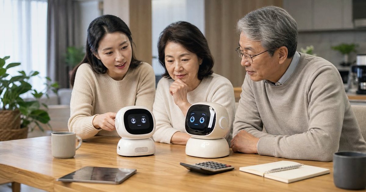 어르신이 로봇을 거부할 때, 마음 여는 방법 관련 실사형 돌봄로봇 이미지