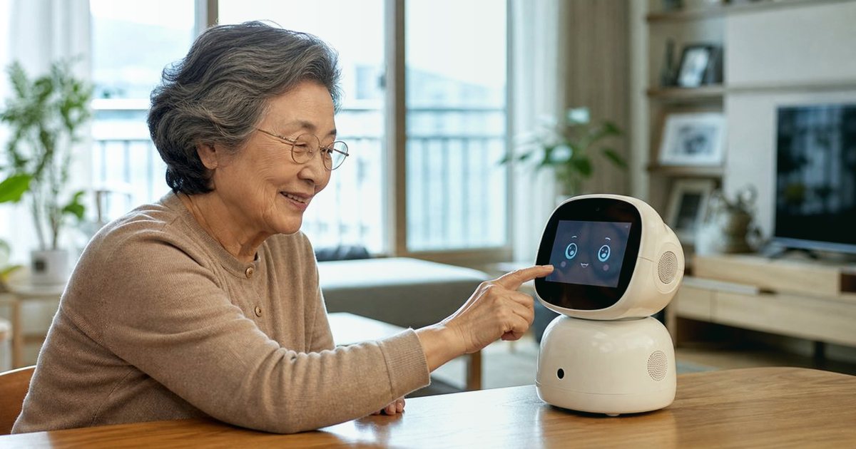 전화 미응답 안부 확인, 처음 설정하는 순서 관련 실사형 돌봄로봇 이미지