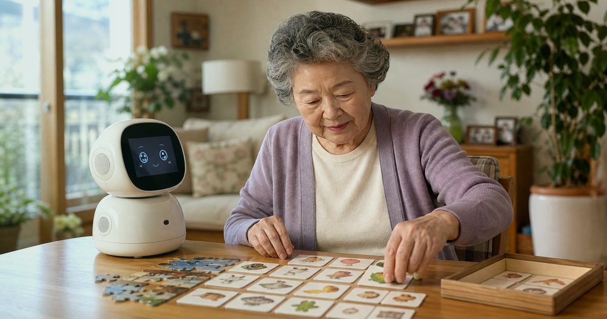 원격 안부 확인, 놓치기 쉬운 주의점 관련 실사형 돌봄로봇 이미지