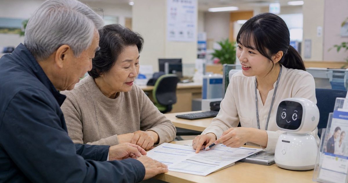 고령자주택 돌봄로봇 운영, 입주자 동의와 공용공간 실제 상황별 판단 기준 관련 실사형 돌봄로봇 이미지