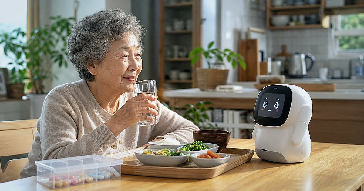 보호자 알림, 너무 많지도 적지도 않게 설정하는 법 관련 실사형 돌봄로봇 이미지