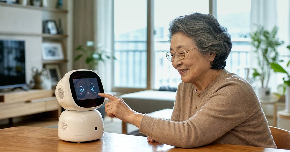 여러 가구에 돌봄로봇 보급할 때, 현장 운영 노하우 관련 실사형 돌봄로봇 이미지