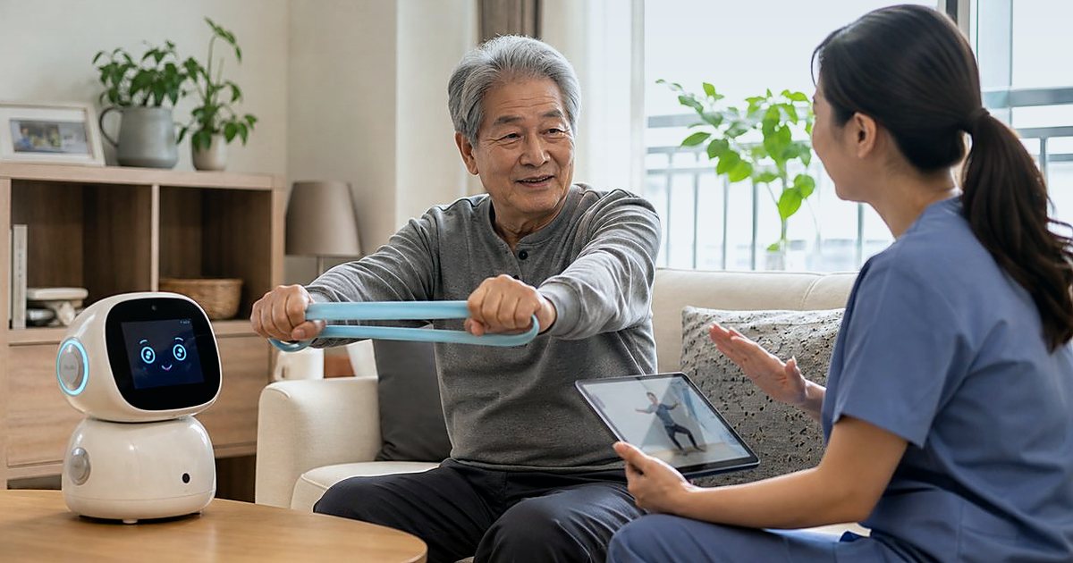 겨울철 독거 안전 점검, 돌봄로봇과 함께 챙기기 관련 실사형 돌봄로봇 이미지